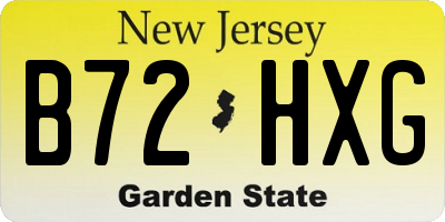 NJ license plate B72HXG