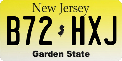 NJ license plate B72HXJ