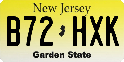 NJ license plate B72HXK