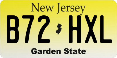 NJ license plate B72HXL