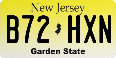 NJ license plate B72HXN