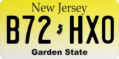 NJ license plate B72HXO