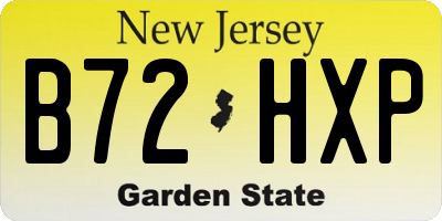 NJ license plate B72HXP