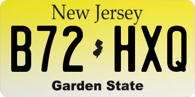 NJ license plate B72HXQ