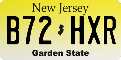 NJ license plate B72HXR