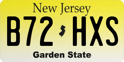 NJ license plate B72HXS