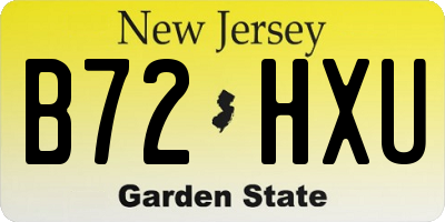 NJ license plate B72HXU