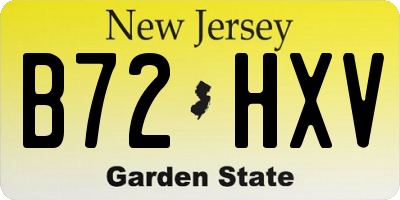 NJ license plate B72HXV