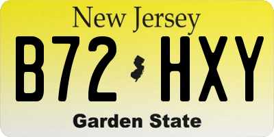 NJ license plate B72HXY