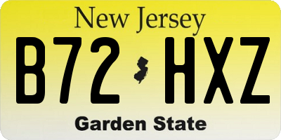NJ license plate B72HXZ