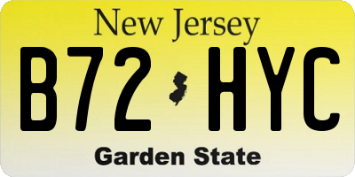 NJ license plate B72HYC