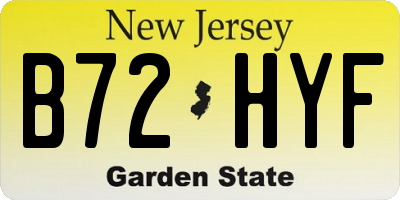 NJ license plate B72HYF