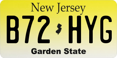NJ license plate B72HYG