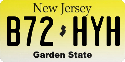 NJ license plate B72HYH