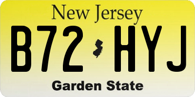 NJ license plate B72HYJ