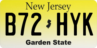 NJ license plate B72HYK