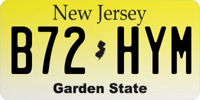 NJ license plate B72HYM