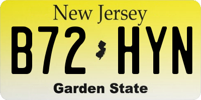 NJ license plate B72HYN