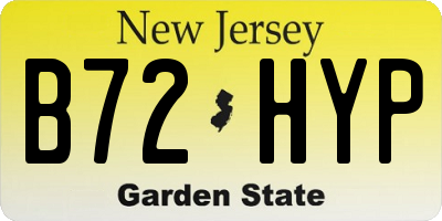 NJ license plate B72HYP