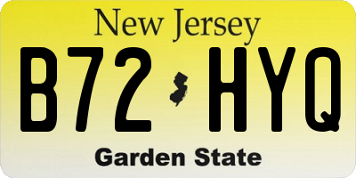 NJ license plate B72HYQ