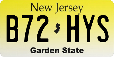 NJ license plate B72HYS