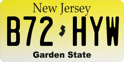 NJ license plate B72HYW