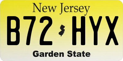 NJ license plate B72HYX