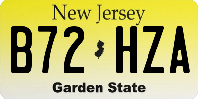 NJ license plate B72HZA