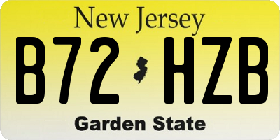 NJ license plate B72HZB