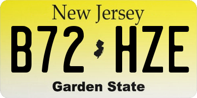 NJ license plate B72HZE
