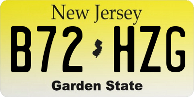 NJ license plate B72HZG