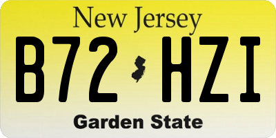 NJ license plate B72HZI