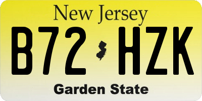 NJ license plate B72HZK