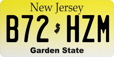 NJ license plate B72HZM