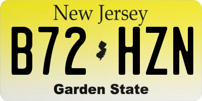 NJ license plate B72HZN