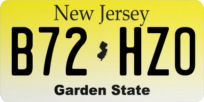 NJ license plate B72HZO