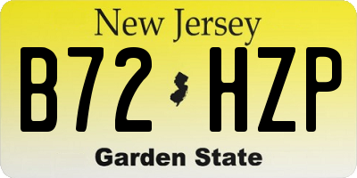 NJ license plate B72HZP