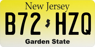NJ license plate B72HZQ