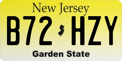 NJ license plate B72HZY