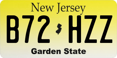NJ license plate B72HZZ