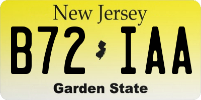 NJ license plate B72IAA