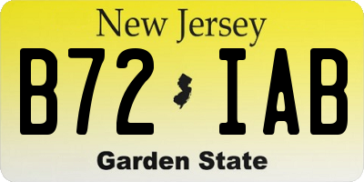 NJ license plate B72IAB