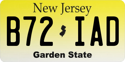 NJ license plate B72IAD