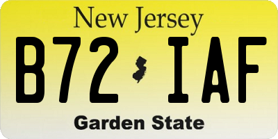 NJ license plate B72IAF