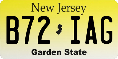 NJ license plate B72IAG