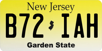 NJ license plate B72IAH