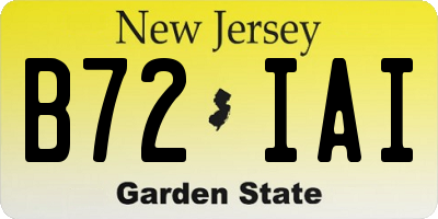NJ license plate B72IAI