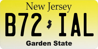 NJ license plate B72IAL