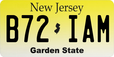 NJ license plate B72IAM