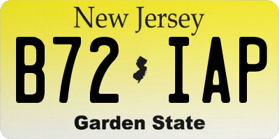 NJ license plate B72IAP